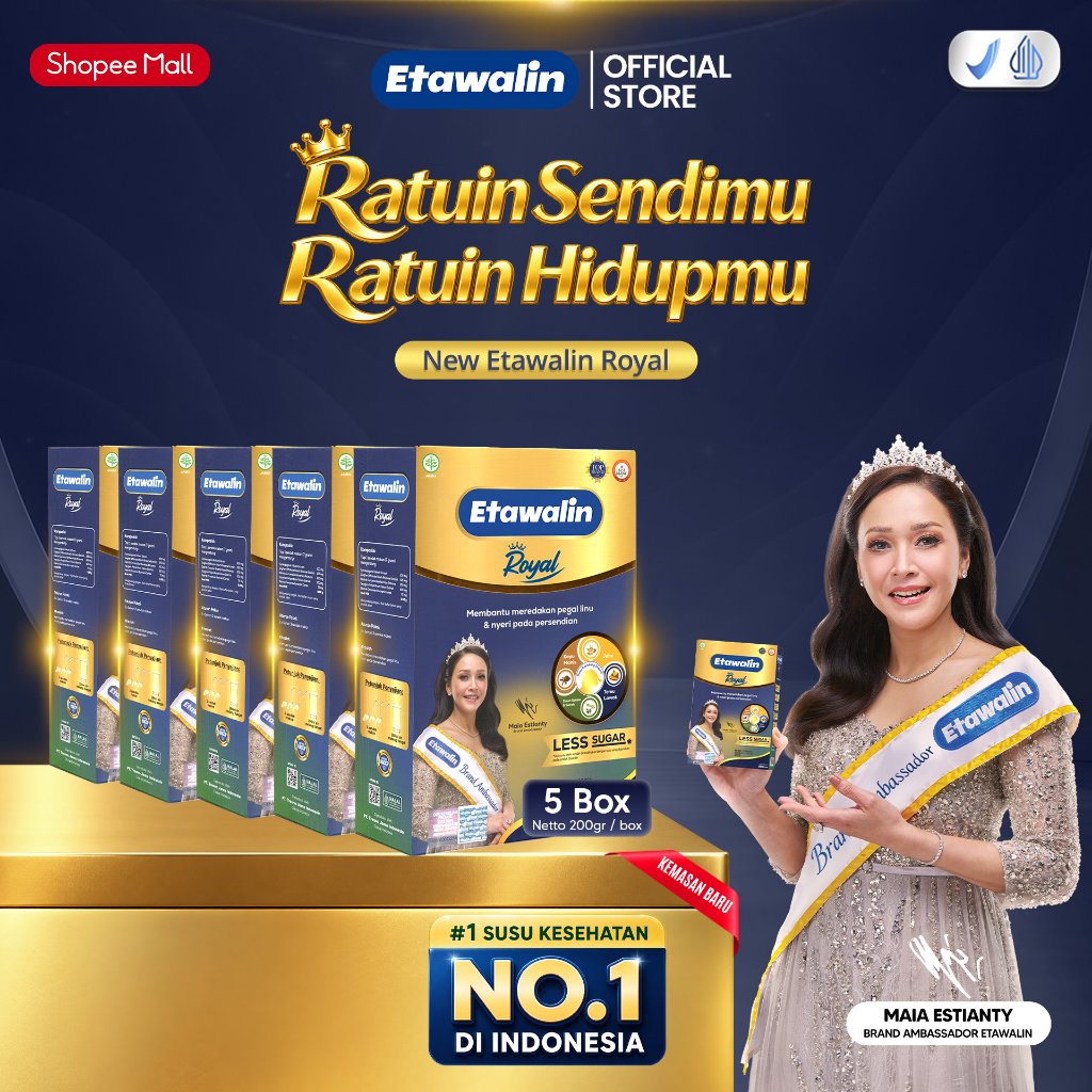 Jual [NEW LAUNCH] Etawalin Royal 5 Box - Susu Rendah Gula Less Sugar ...