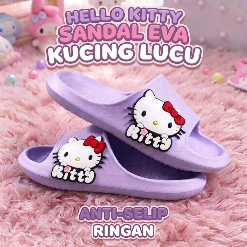 Jual Sandal Selop Anak Perempuan Karakter Kartun Lucu kitty - Sandal ...
