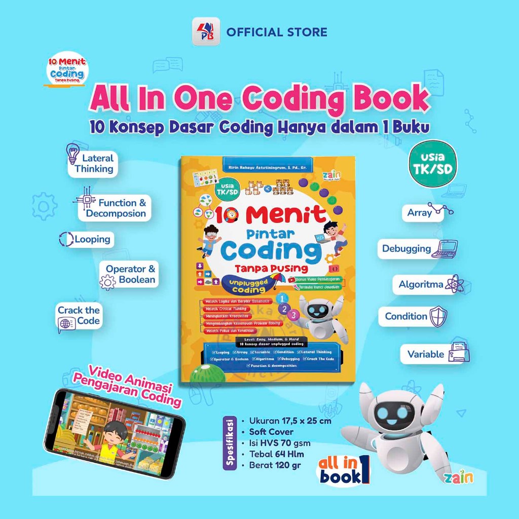 Jual Buku Coding Anak / 10 Menit Pintar Coding Tanpa Pusing Untuk Usia ...