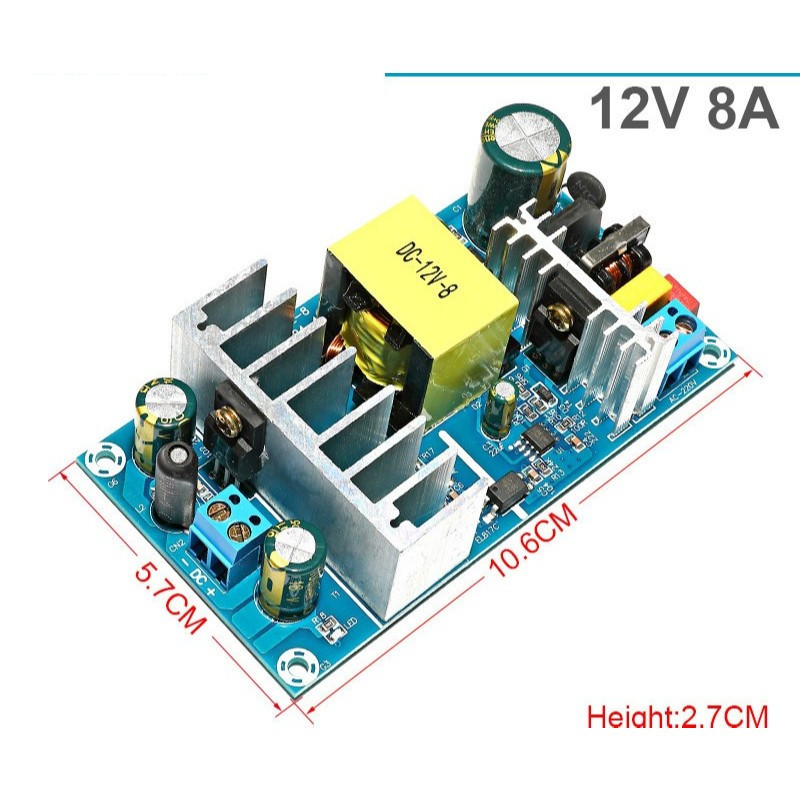 Jual Acmatic Module 12V 8A 100W Power Supply Modul Board Switching AC ...