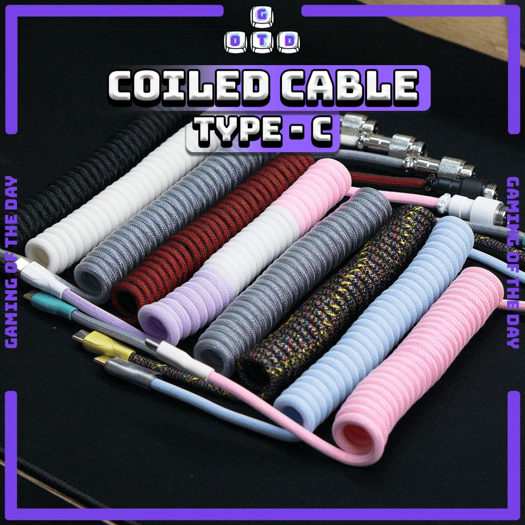 Jual Coiled Cable by GOTD Type-C Mechanical Keyboard Aviator Cable ...
