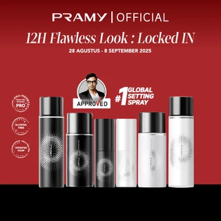 [BUBAH APPROVE] Pramy Moisturizing Setting Spray  | Matte Finish | Dewy Finish – All Size | Long Lasting Makeup Hingga 12 Jam | Moisturizing Flawless Micro Fine Mist |  Melembabkan Kulit dan Mengontrol Minyak Berlebih