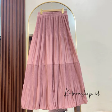 MILLY SKIRT Rok Plisket Lidi Mayung Susun 2 Rok Plisket Cabang Ruffle Pleated Skirt Layer