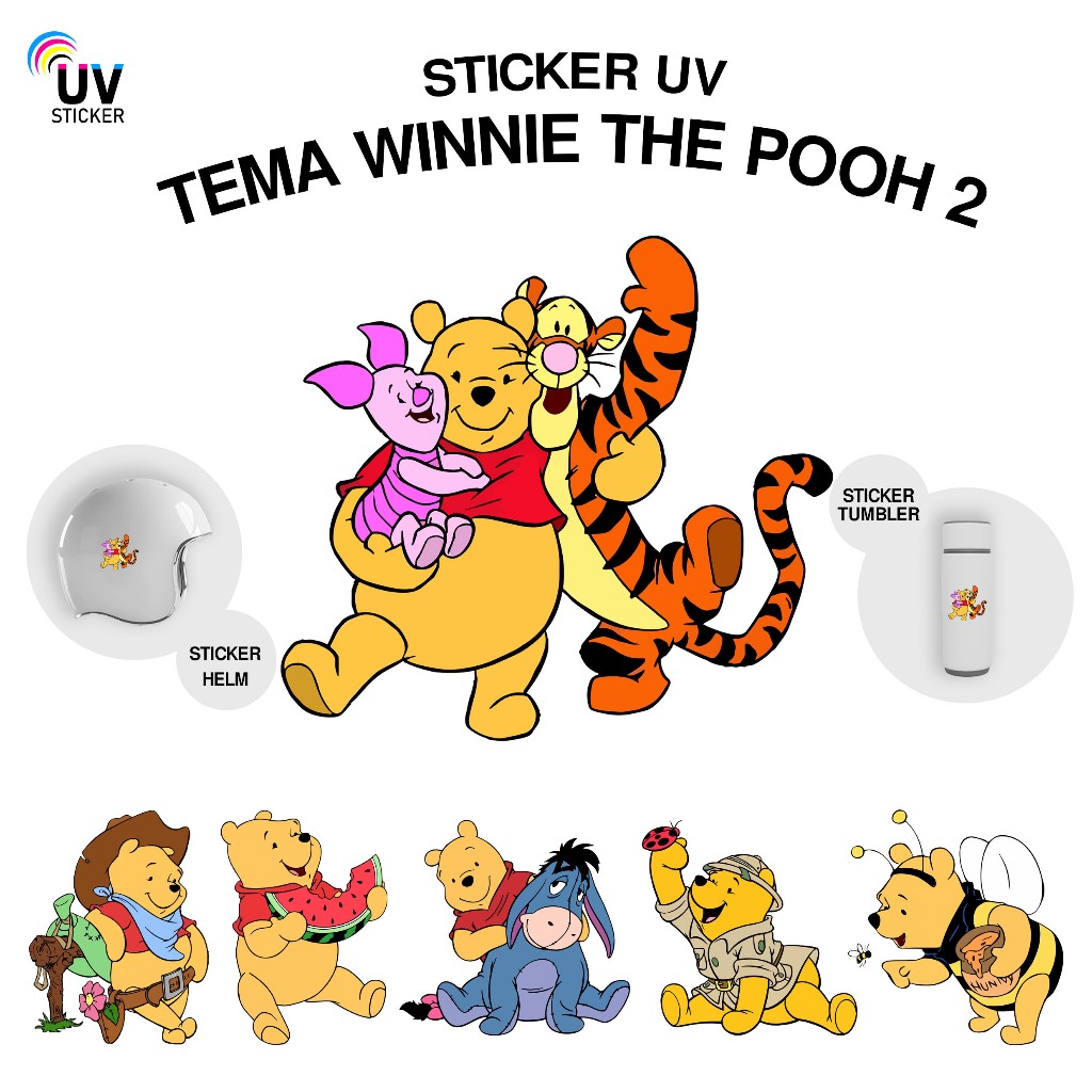 Jual STIKER UV - TEMA WINNIE THE POOH VOL 2 | STICKER UV, STICKER MOTOR ...