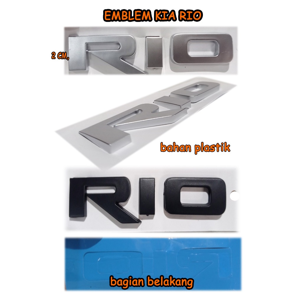 Jual Emblem Kia RIO bahan Plastik Ready black dan silver | Shopee Indonesia