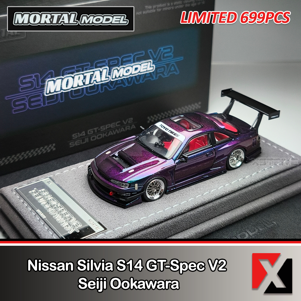 Jual MORTAL MODEL 1:64 Nissan Silvia S14 GT-Spec V2 Seiji Ookawara