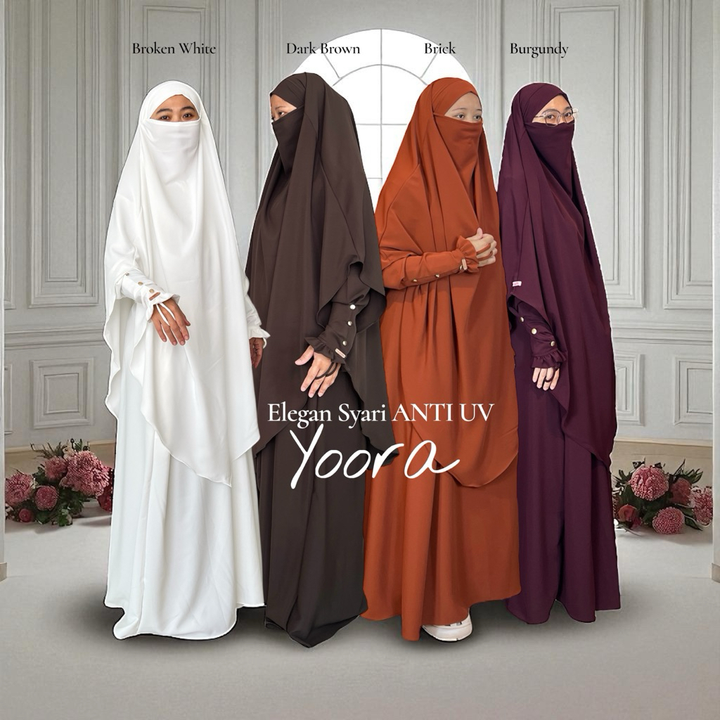 Jual SYARI SET HAJI UMROH YOORA ANTI UV | Gamis set Khimar Cadar ...