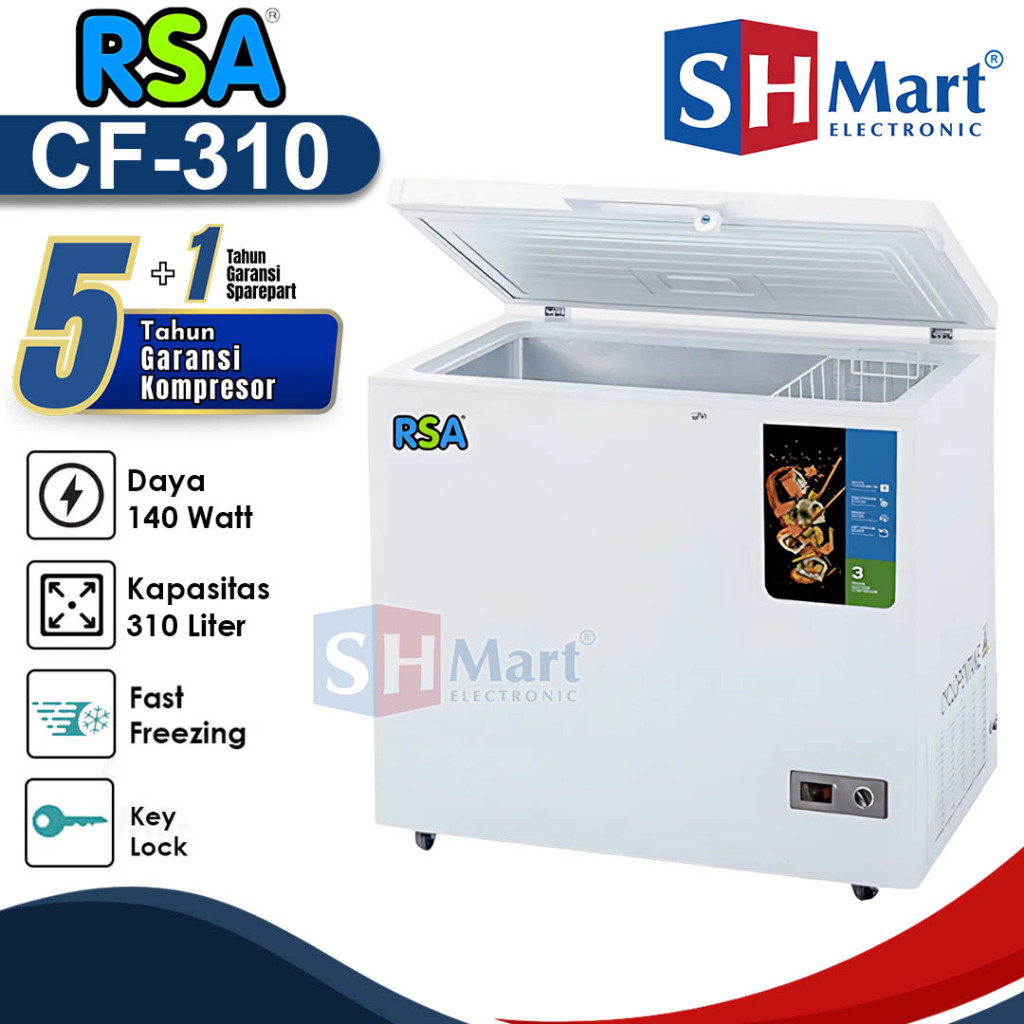 Jual CHEST FREEZER RSA 310 LITER CF310 / CF-310 FREEZER BOX GARANSI ...
