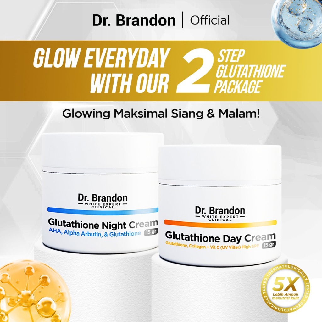 Jual Dr.Brandon Glutathione Day + Night Cream Package anti flek mencerahkan  wajah | Shopee Indonesia