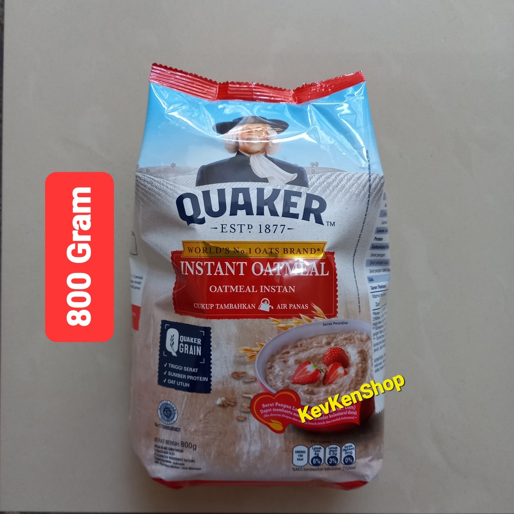 Jual Quaker Oat Instant Oatmeal Sereal 800gram Exp AGUSTUS 2027 Merah ...