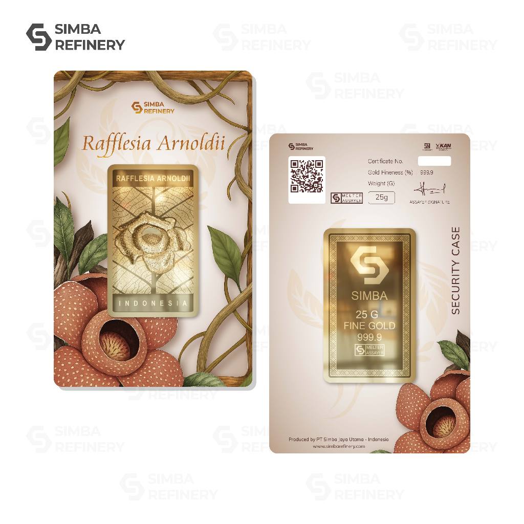 Jual Simba Refinery Logam Mulia 25 Gram Series Nusantara (Rafflesia ...