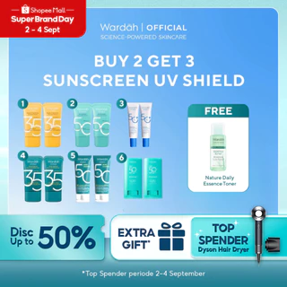 [SUPER BRAND DAY - BUY 2 GET 3] Wardah Twinpack get free Nature Daily Essence Toner UV Shield Airy Smooth, Acne Calming, Aqua Fresh, Essential, Tone Up, Physical Sunscreen - Skincare