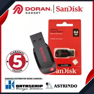 Sandisk Cruzer Blade CZ50 Flashdisk Sandisk 8GB 16GB 32GB 64GB 128GB Flash Drive USB Cruzer Blade USB 2.0 - Garansi Resmi 5 Tahun
