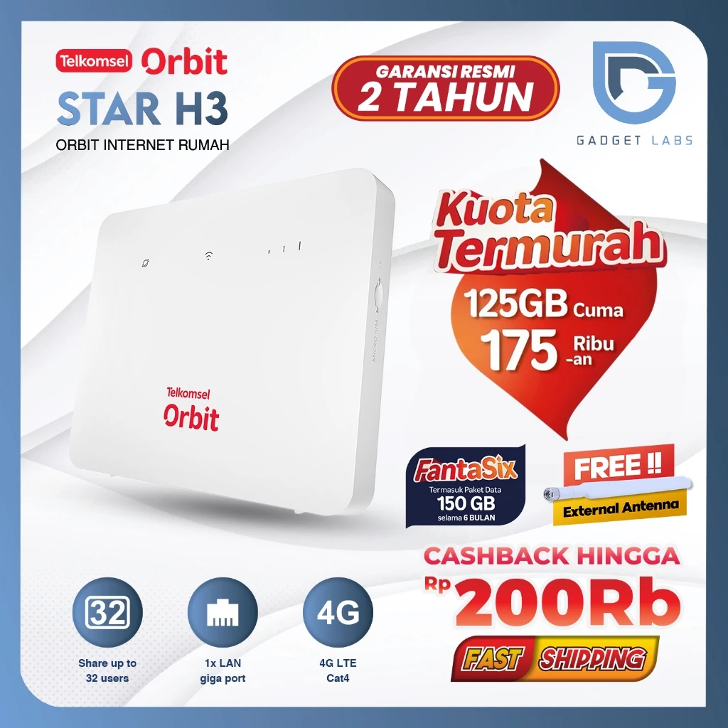 Telkomsel Orbit Star H3: Review Wi-Fi 4G LTE untuk 32 Perangkat dengan Garansi 2 Tahun