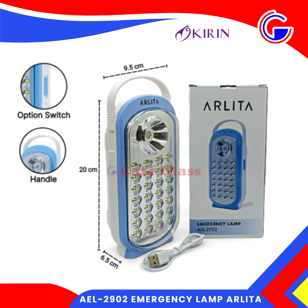 Lampu Emergency Arlita Ael-2902 I Lampu Darurat Led Cas I Senter Lampu Malam Hemat Energi
