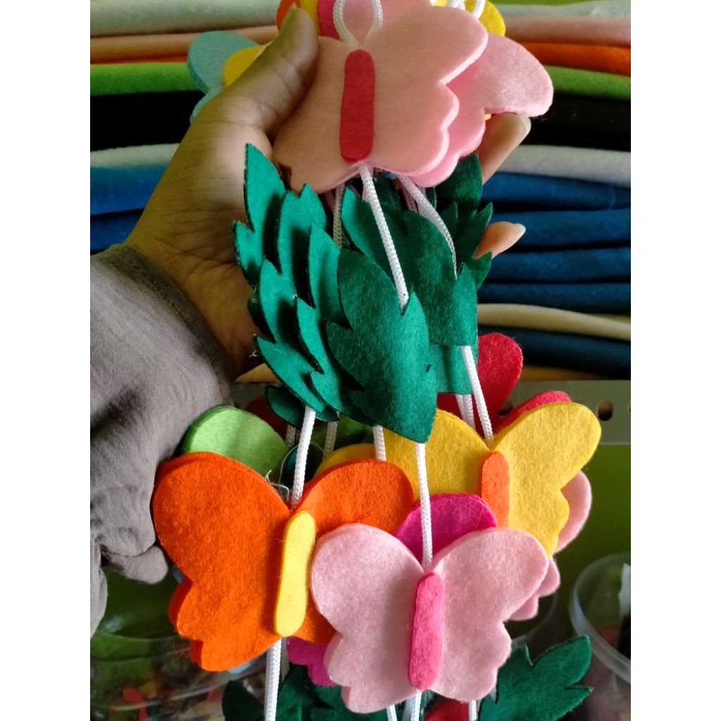 Jual Ready 12 renteng tirai// tirai hiasan jendela kelas motif kupu ...