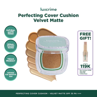 Luxcrime Perfecting Cover Cushion - Velvet Matte SPF 50 PA +++ (FULL/REFILL)