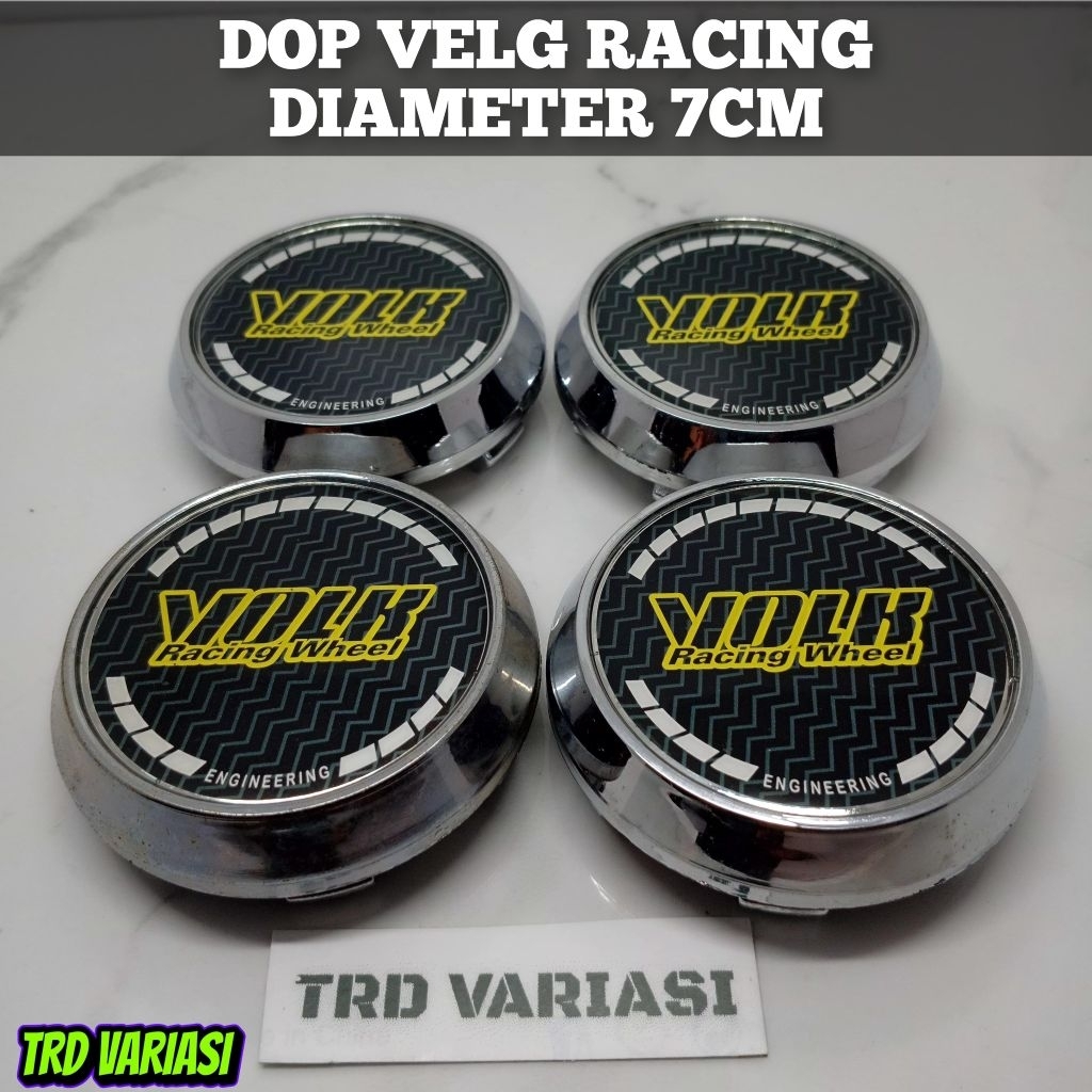 Jual Dop roda tutup velg racing variasi diameter 7cm motif VOLK KUNING ...