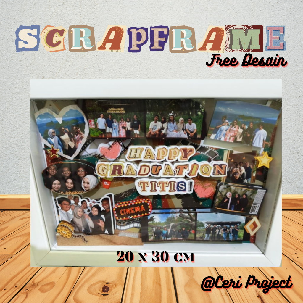 Jual Scrapframe SEHARI JADI Custom in frame 3D 21x30cm Tema Cinema ...