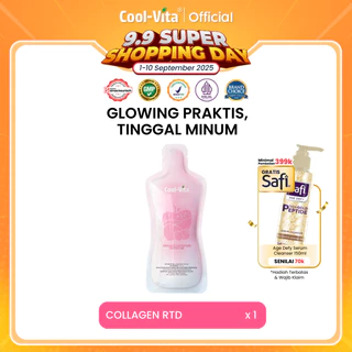 Coolvita 1 Pouch Premium Collagen RTD Siap Minum Rasa Peach dan Apel