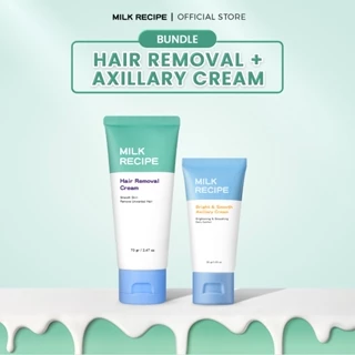 Milk Recipe Hair Removal Cream + Bright & Smooth Axillary Cream - Paket Krim Perontok Bulu Ketiak & Pencerah Ketiak Glowing