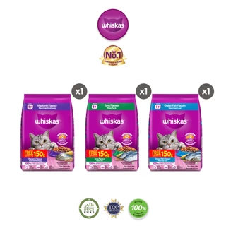 WHISKAS Makanan Kering untuk Kucing Dewasa Pilih Rasa 1.2kg Extra 150gr