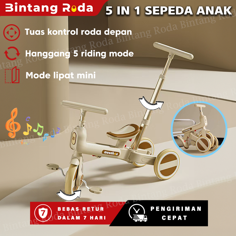 Jual Stok Lokal Sepeda Anak 5 in 1 - Sepeda Roda Tiga + Balance Bike ...