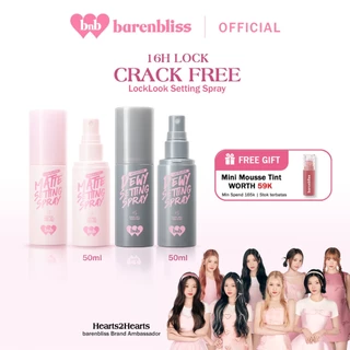 [BEST SELLING] BNB Barenbliss LockLook Setting Spray Stay-On Lock Technology Dewy Finish Long Lasting 16H Waterproof Sweatproof Transferproof 2X Oil Control Effect Fine Mist Acne Safe Formula Makeup Fixer Tahan Lama Hasil Glowing Anti Luntur