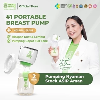 Mom Uung Pompa ASI Portable Dual Mode - Breast Pump Elektrik Hospital Grade - Garansi 2 Tahun - Hisapan Kuat dan Stabil
