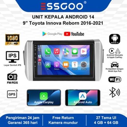 Jual ESSGOO Head Unit Innova Reborn 2016-2021 Android 14 Termasuk Frame ...
