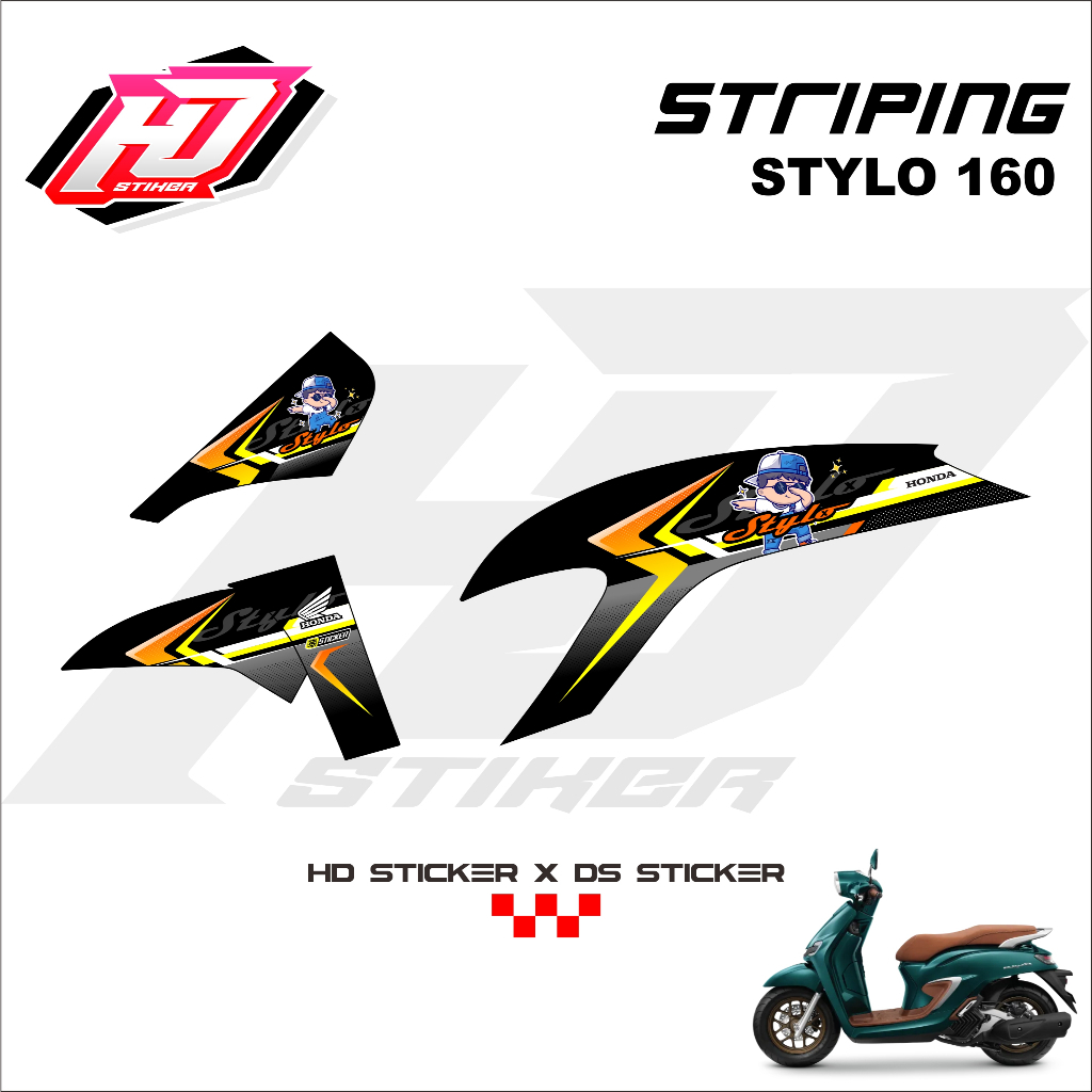 Jual HD Stiker Striping Honda Stylo 160 Decal Sticker Stylo HD01 ...