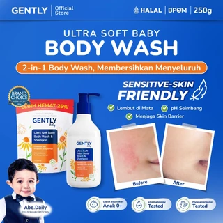 GENTLY Baby Ultra Soft Body Wash & Shampoo | Sabun Pembersih Badan dan Rambut Bayi & Anak