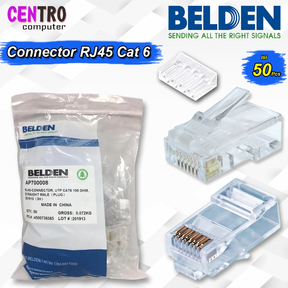 Jual Belden Connector RJ45 Cat5 - Konektor RJ-45 Belden Cat5 dan cat6 ...