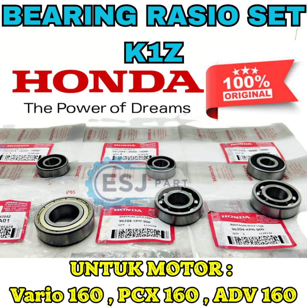 Jual BEARING RASIO SET K1Z ASLI ORIGINAL HONDA VARIO 160/PCX 160/ADV ...
