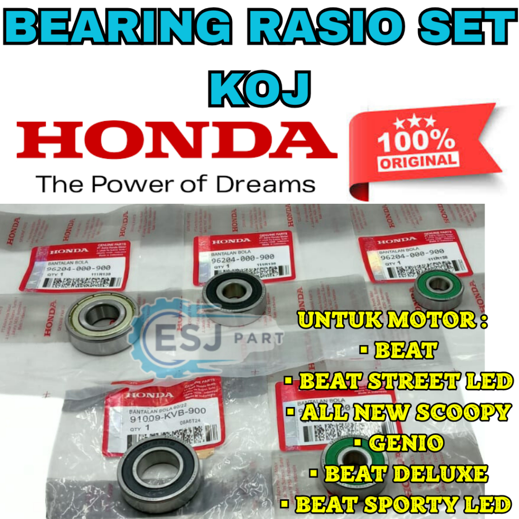 Jual BEARING RASIO SET KOJ ASLI ORIGINAL HONDA ALL NEW SCOOPY/GENIO ...