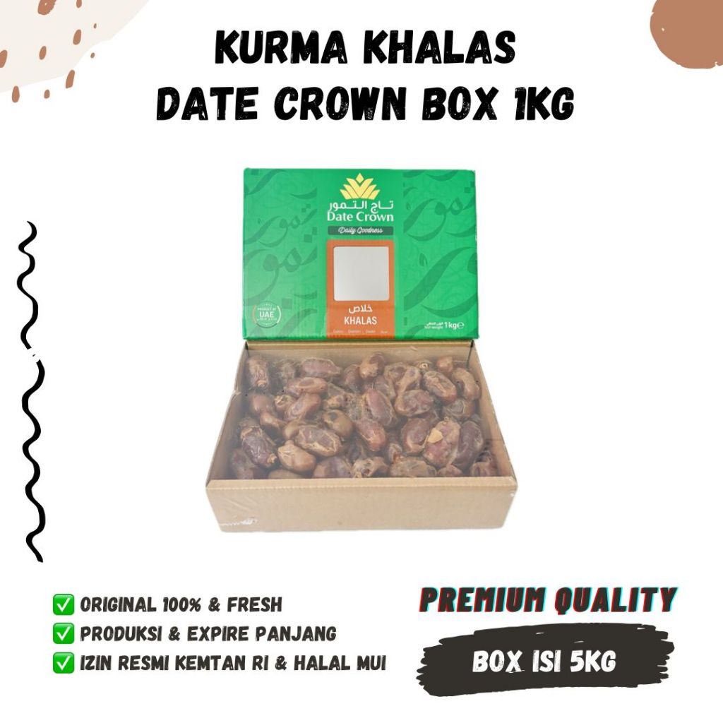 Jual KURMA KHALAS DATE CROWN PREMIUM 1KG BOX Korma Kholas Emirate ...