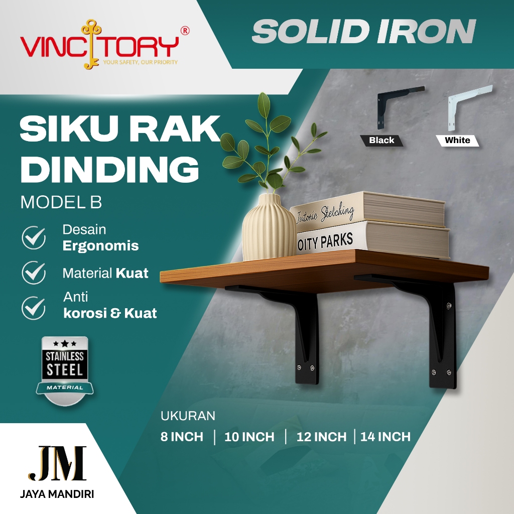 Jual Siku Rak Dinding Penyangga Meja Minimalis Besi Hitam Putih ...