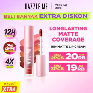 [BEST SELLING] DAZZLE ME Ink-Matte Lip Cream High Pigmented dengan hasil akhir Matte Finish Transferproof Waterproof Tahan Lama 12 Jam