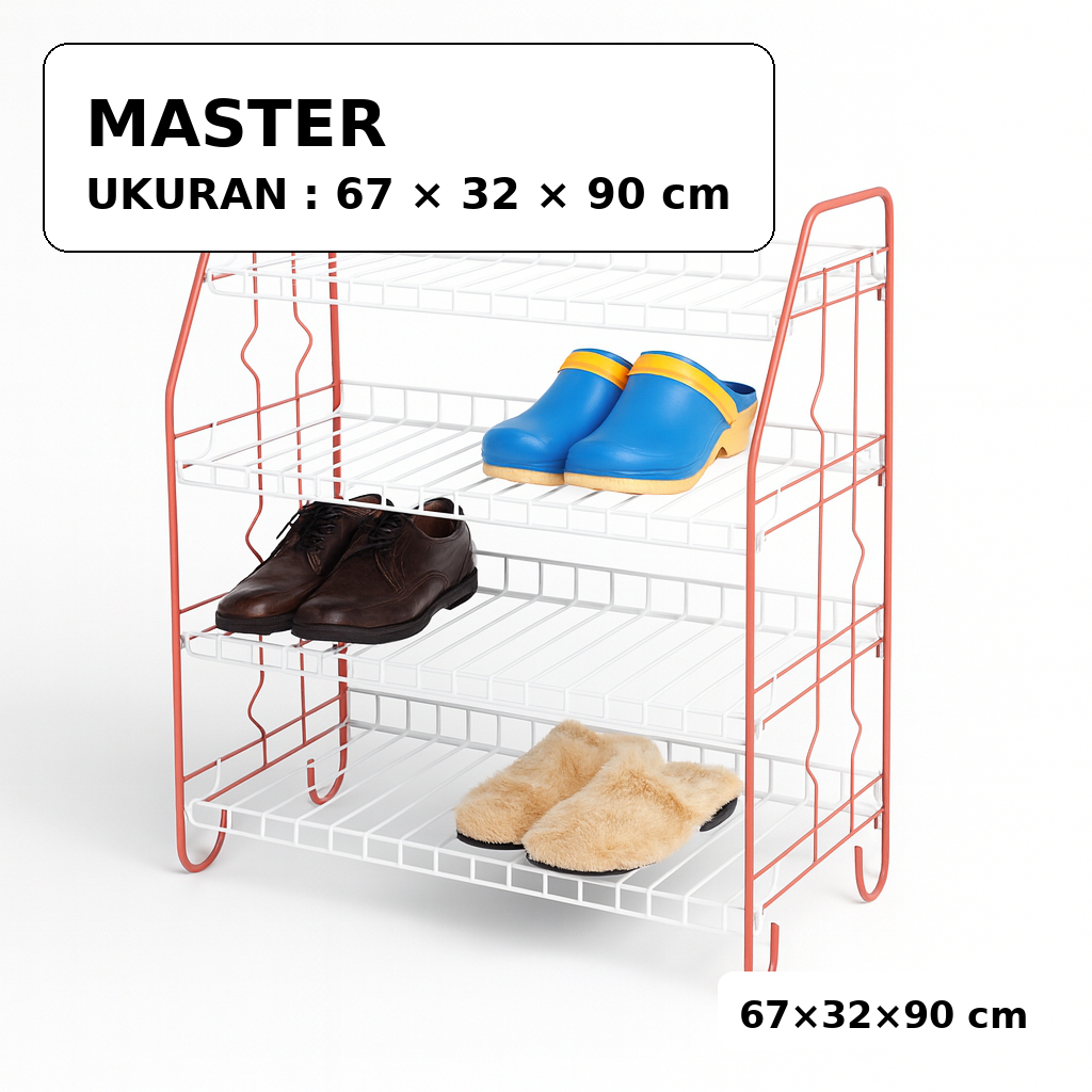 Jual Rak Sepatu Besi 4 Susun MASTER 67×32×90 cm – Kuat & Hemat Ruang ...