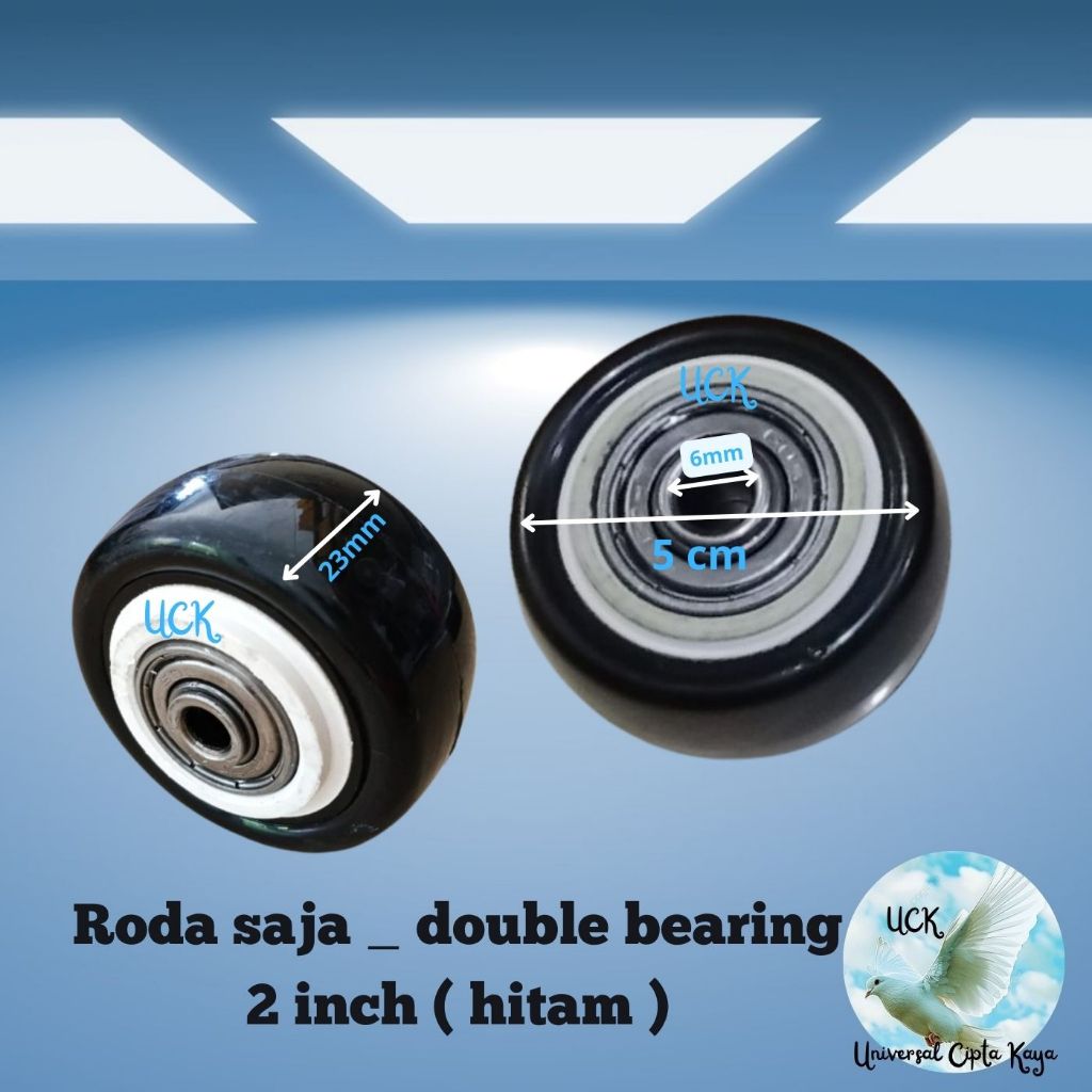 Jual Roda Pu 1,5 inch & 2 inch - Double Bearing Wheel Only - 2 inch dan ...