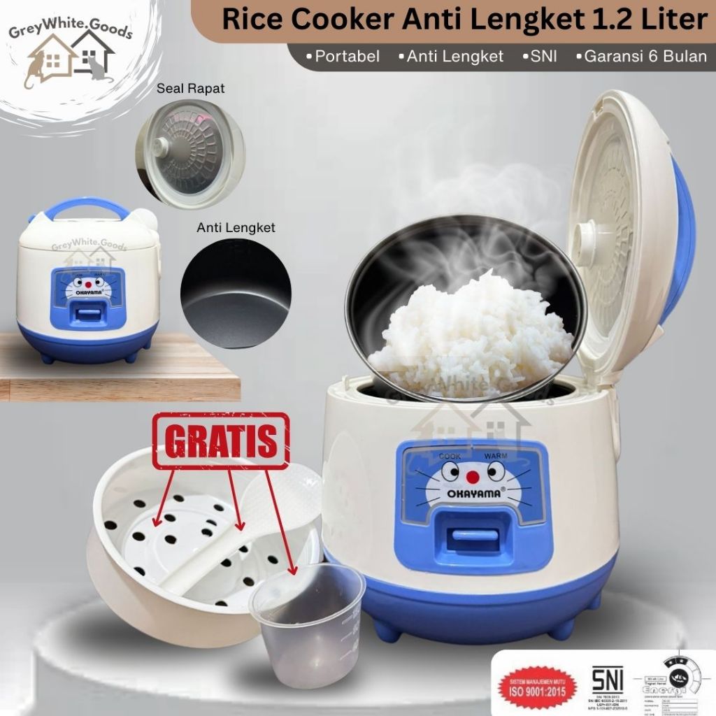 Magic Com Okayama OK 105 Rice Cooker 1L Anti Lengket Mejikom Hemat Daya Bergaransi