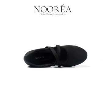 NOOREA Sepatu Wanita Lilianne Black Flatshoes Wanita Sepatu Balet Sepatu Casual Wanita Suede