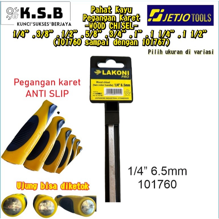Jual Pahat Kayu pegangan Karet,ketok 1/4