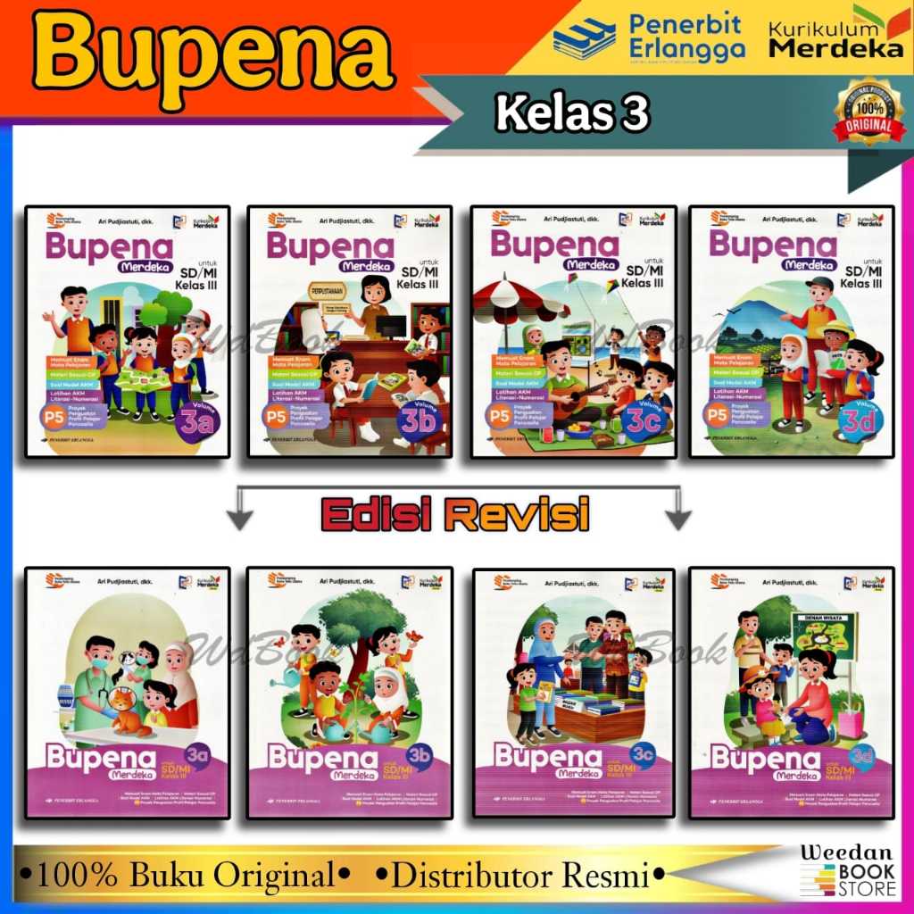 Jual [ ORIGINAL ERLANGGA ] Bupena kelas 3 SD 3a 3b 3c 3d Kurikulum ...