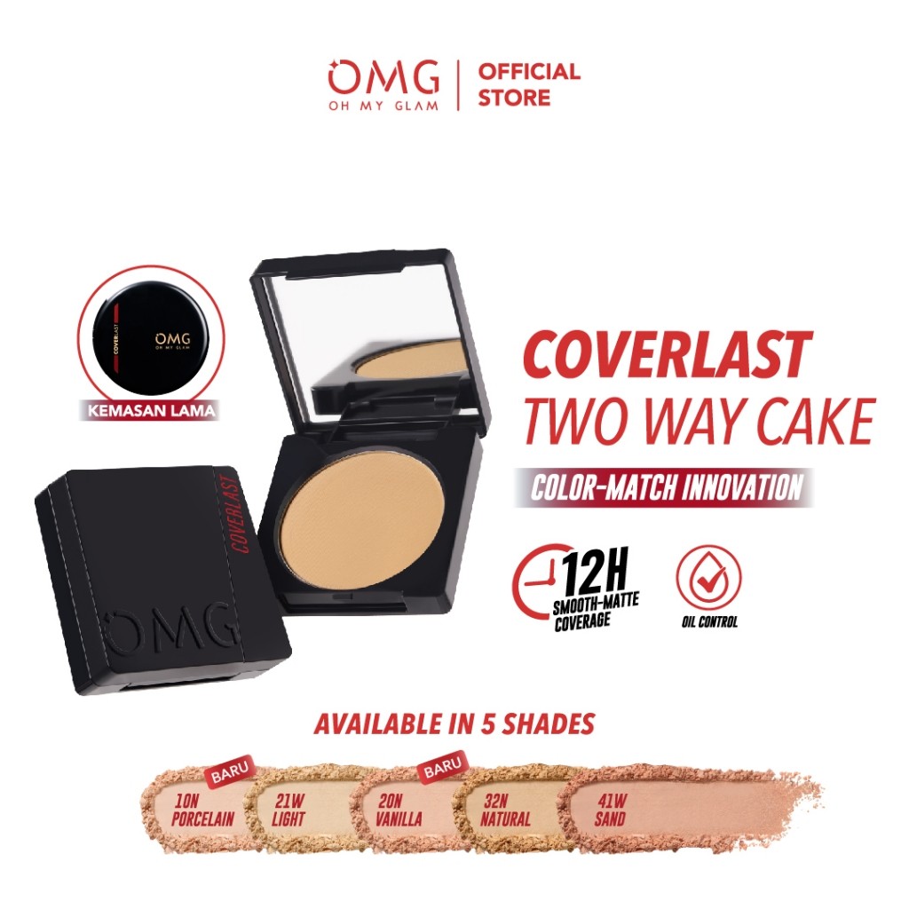 OMG Oh My Glam Coverlast Two Way Cake TWC 12 g - Bedak Padat Kontrol Minyak