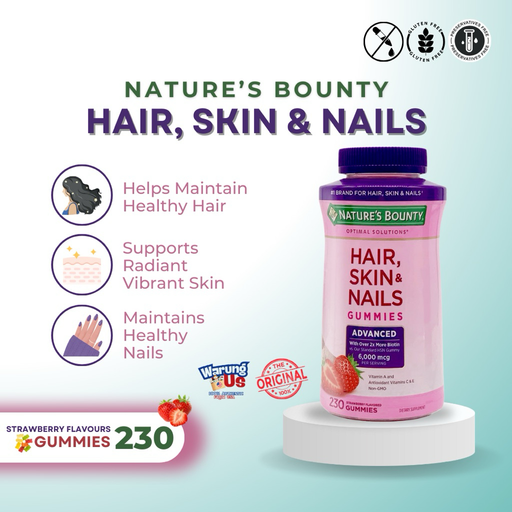 Jual Nature Bounty Vitamin Rambut,Kulit & Kuku (Import USA) | Shopee ...