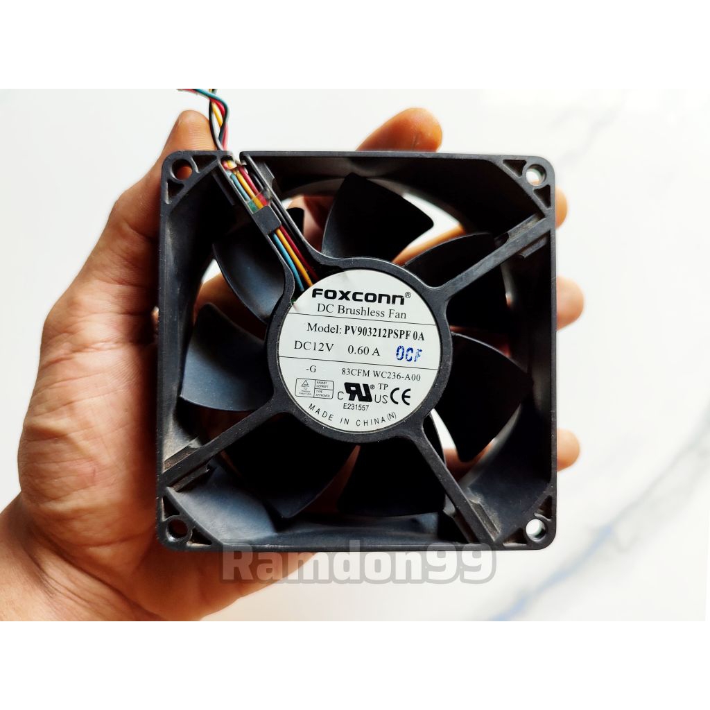 Jual Kipas DC 12V 0.60A 9x9cm High Speed Turbo Ori FOXCONN 4 Pin Sensor ...