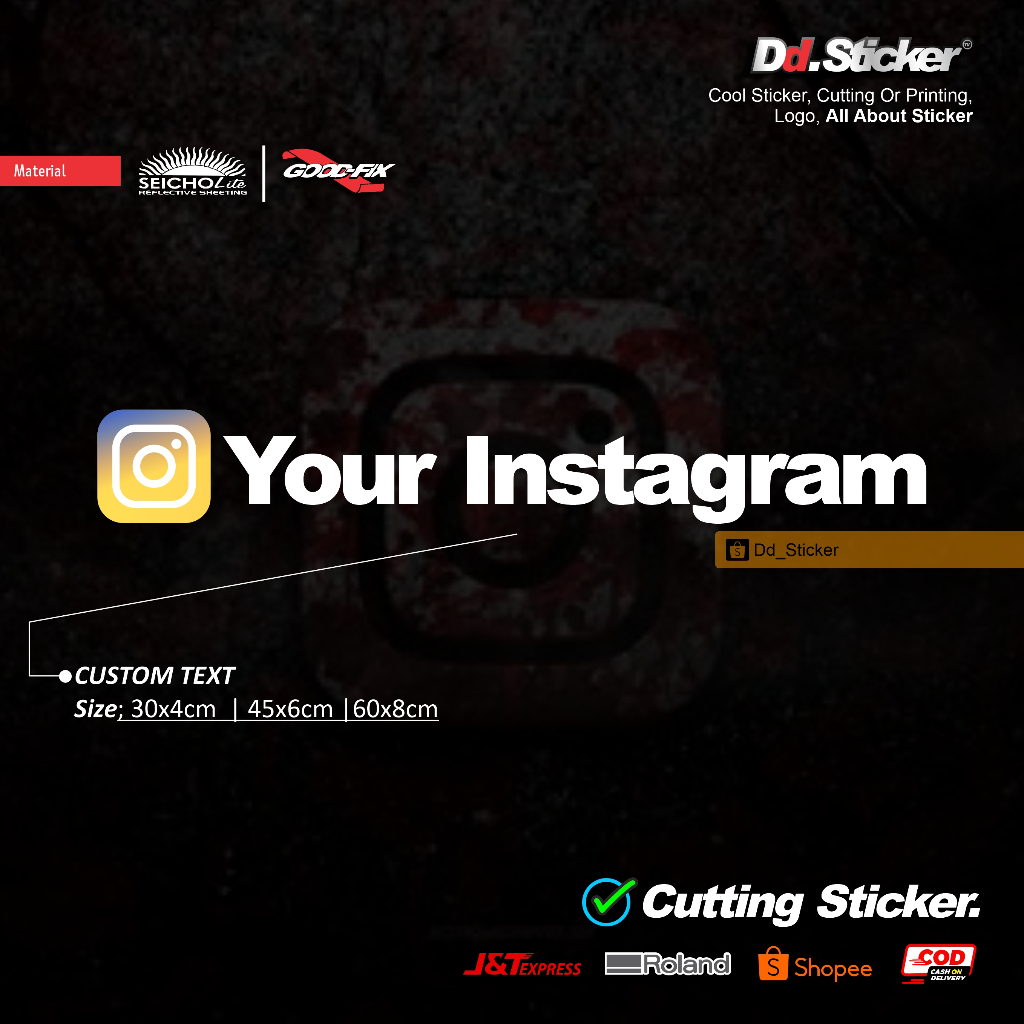 Jual Custom Nama Instagram | Cutting Sticker | Shopee Indonesia