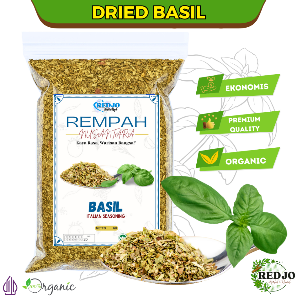 Jual Basil Flakes Dry / Dried Basil Kering Rempah Italian Seasoning ...
