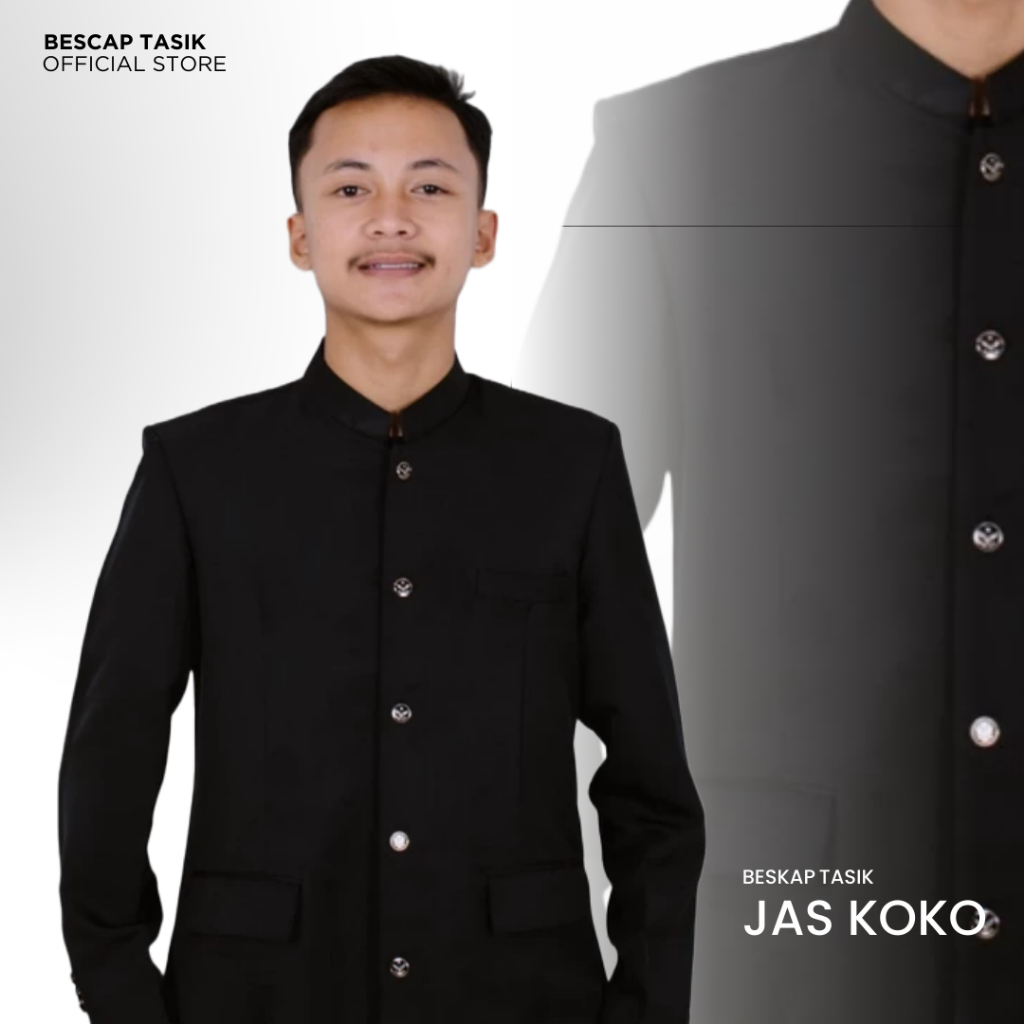 Jual Beskap Jas Koko Hitam Polos Motif Saku Tutup Pria Dewasa Premium ...